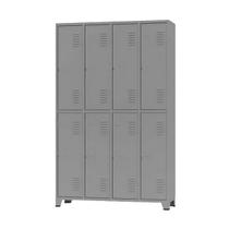 Armário Roupeiro De Aço Vestiário Academia 8 Portas Locker - Cinza