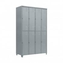 Armário Roupeiro De Aço Vestiário Academia 8 Portas Locker - Cinza