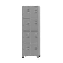 Armário Roupeiro De Aço Vestiário Academia 8 Portas Locker Cinza