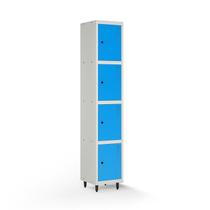 Armário Roupeiro Locker Guarda-Volume de Aço 4 Portas Pequenas com Fecho para Cadeado Vestiário Academia Azul/Cinza Armário Roupeiro Locker Guarda-Volume de Aço 4 Portas Pequenas com Fecho para Cadeado Vestiário Academia Azul/Cinza
