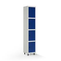 Armário Roupeiro Locker Guarda-volume de Aço 4 Portas Pequenas com Fecho para Cadeado Vestiário Academia Azul/Cinza Armário Roupeiro Locker Guarda-volume de Aço 4 Portas Pequenas com Fecho para Cadeado Vestiário Academia Azul/Cinza