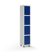 Armário Roupeiro Locker Guarda-Volume de Aço 4 Portas Pequenas com Fecho para Cadeado Vestiário Academia Azul/Cinza Armário Roupeiro Locker Guarda-Volume de Aço 4 Portas Pequenas com Fecho para Cadeado Vestiário Academia Azul/Cinza