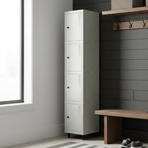 Armário Roupeiro Locker Guarda-Volume de Aço 4 Portas Pequenas com Fecho para Cadeado Vestiário Academia Cinza Armário Roupeiro Locker Guarda-Volume de Aço 4 Portas Pequenas com Fecho para Cadeado Vestiário Academia Cinza