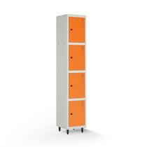 Armário Roupeiro Locker Guarda-Volume de Aço 4 Portas Pequenas com Fecho para Cadeado Vestiário Academia Laranja/Cinza Armário Roupeiro Locker Guarda-Volume de Aço 4 Portas Pequenas com Fecho para Cadeado Vestiário Academia Laranja/Cinza