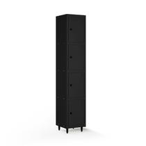Armário Roupeiro Locker Guarda-Volume de Aço 4 Portas Pequenas com Fecho para Cadeado Vestiário Academia Preto Armário Roupeiro Locker Guarda-Volume de Aço 4 Portas Pequenas com Fecho para Cadeado Vestiário Academia Preto