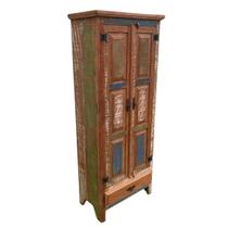 Armário Rustico Colorido 180 x 80 Madeira Demolição Sudeste Rústico