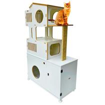 Armário Sanitário banheiro torre gatos caixa de areia arranhador tocac Boss - Madalena Pet Store