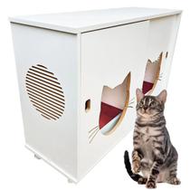 Armário Sanitário duplo banheiro gatos gatil caixa de areia Félix - MADALENA - PET STORE