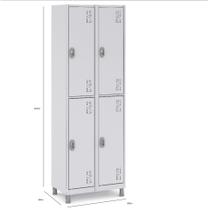 Armário Seguro Academia Roupeiro Aço 4 Portas com Tranca