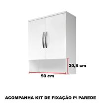 Armário Suspenso - 2 Portas Com Nicho - Cor Branca Armário Suspenso - 2 Portas Com Nicho - Cor Branca