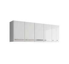 Armario Suspenso de Parede 5 Portas Branco Santorini Brienza Movelaria