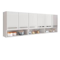 Armario Suspenso de Parede 6 Portas Branco Suriname Brienza Movelaria