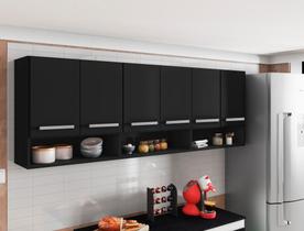 Armario Suspenso de Parede Suriname Preto Brienza Movelaria - Casa Moderna Movelaria