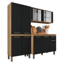 Armário Tieli Paneleiro Duplo 3 Peças Bor/preto - Móveis Arapongas Armário Tieli Paneleiro Duplo 3 Peças Bor/preto - Móveis Arapongas