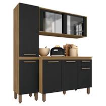 Armário Tieli Paneleiro Simples 3 Peças Bor/preto - Móveis Arapongas - A Móveis Arapongas