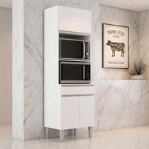 Armário Torre Quente Maia P/ Cozinha Modulada Forno Microondas 60cm Moderno Compacto 3 Portas 1 Gaveta Cor: Cinza Fosco Armário Torre Quente Maia P/ Cozinha Modulada Forno Microondas 60cm Moderno Compacto 3 Portas 1 Gaveta Cor: Cinza Fosco