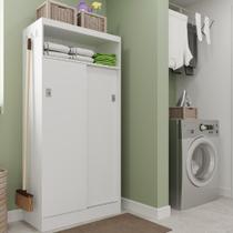 Armário Utilitário Lavanderia 2 Portas Branco Carraro