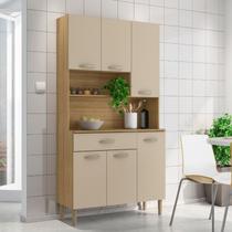 Armários para Cozinha 6 Portas e 1 Gaveta Apolo Bege/Freijó/Vanilla Armários para Cozinha 6 Portas e 1 Gaveta Apolo Bege/Freijó/Vanilla