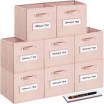 Armazenamento Cube Bins artsdi 33x33x33cm Tecido rosa (conjunto de 8) Armazenamento Cube Bins artsdi 33x33x33cm Tecido rosa (conjunto de 8)