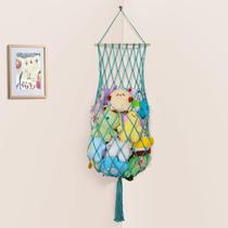 Armazenamento de animais de pelúcia iHansee Aqua Macrame Hammock 173 cm Armazenamento de animais de pelúcia iHansee Aqua Macrame Hammock 173 cm