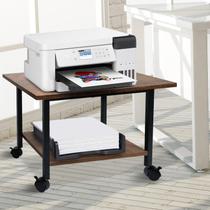 Armazenamento de suporte de impressora com prateleira de armazenamento marrom rústico Armazenamento de suporte de impressora com prateleira de armazenamento marrom rústico