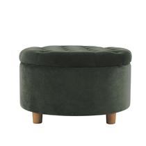 Armazenamento: otomano HomePop Home Decor, redondo, verde loden, 28 cm Armazenamento: otomano HomePop Home Decor, redondo, verde loden, 28 cm