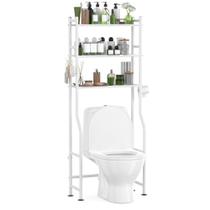 Armazenamento sobre o banheiro AriseWork de 3 camadas com suporte de papel branco