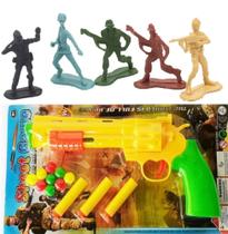 Arminha de Brinquedo e Soldadinho Boneco Soldado plástico Lança Dardos - folia