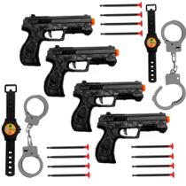 Arminha de Brinquedo Lança Dardos Kit com 4 pistolas e acessórios - Attic