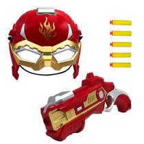 Arminha de Brinquedo Lançadora Dardo Nerf Máscara Vermelho