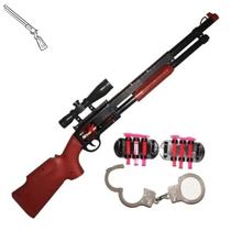 Arminha de Brinquedo Pressão Grande lança Dardos + Algema Arminha de Brinquedo Pressão Grande lança Dardos + Algema