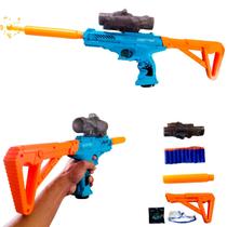 Arminha De Gel C/ Silenciador e Dardos Nerf Arma Automática