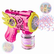 Arminha Que Solta Bolhas Pistola Automática Luz Lança Bola De Sabão Máquina Lança Bolha De Sabão Automática Colorido Brinquedo Infantil Para Crianças