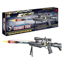 Arminha Sniper Infantil Simulador Mira laser Vibra Som Luzes