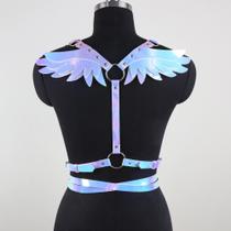 Arnês de Asa de Anjo com Cinto Envolvente Multi-loop - Material Sintético Brilhante