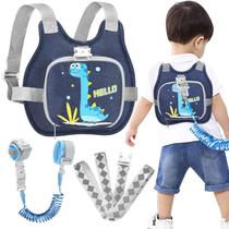 Arnês de caminhada de segurança para crianças Acmor Dinosaur com coleira azul Arnês de caminhada de segurança para crianças Acmor Dinosaur com coleira azul