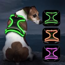 Arnês LED para cães Vizbrite Light Up recarregável para cães Arnês LED para cães Vizbrite Light Up recarregável para cães