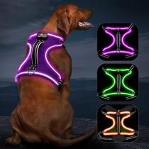 Arnês LED para cães Vizbrite No Pull com alça para cães grandes