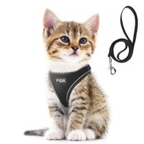 Arnês para animais de estimação com coleira Fida Comfy para cães e gatos XXS Black