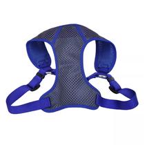 Arnês para cães, almofada de peito de malha ajustável Coastal, cinza, azul, 16-19 cm