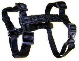Arnês para cães Hamilton ajustável e confortável de nylon preto Arnês para cães Hamilton ajustável e confortável de nylon preto