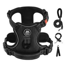 Arnês para cães IVY&LANE No Pull para cães pequenos com coleira preta S Arnês para cães IVY&LANE No Pull para cães pequenos com coleira preta S