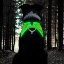 Arnês para cães Light Up TRIPOLACO LED de alta visibilidade verde S