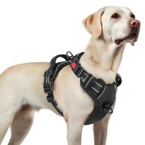 Arnês para cães rabbitgoo atualizado sem tração para cães grandes Black L Arnês para cães rabbitgoo atualizado sem tração para cães grandes Black L