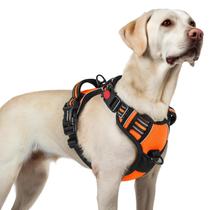Arnês para cães rabbitgoo atualizado sem tração para cães grandes Orange L Arnês para cães rabbitgoo atualizado sem tração para cães grandes Orange L