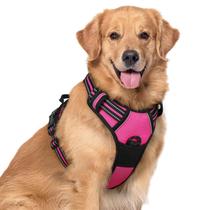 Arnês para cães rabbitgoo No Pull ajustável rosa choque XL Arnês para cães rabbitgoo No Pull ajustável rosa choque XL