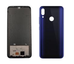 Aro Chassis Moto E6 Plus + Tampa Traseira Azul