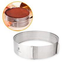 Aro Cortador de Bolos e Tortas Hercules Bakery Aço Inoxidável 30cm Ajustável Corta 6 Camadas p/ Confeitaria Profissional