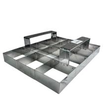 ARO CORTADOR DE BROWNIE 12 CAVIDADES INOX 7x3x7CM PARA BOLOS E SOBREMESAS