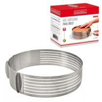 Aro Cortador De Camadas Ajustável Inox 24-30cm Grande Aro Cortador De Camadas Ajustável Inox 24-30cm Grande